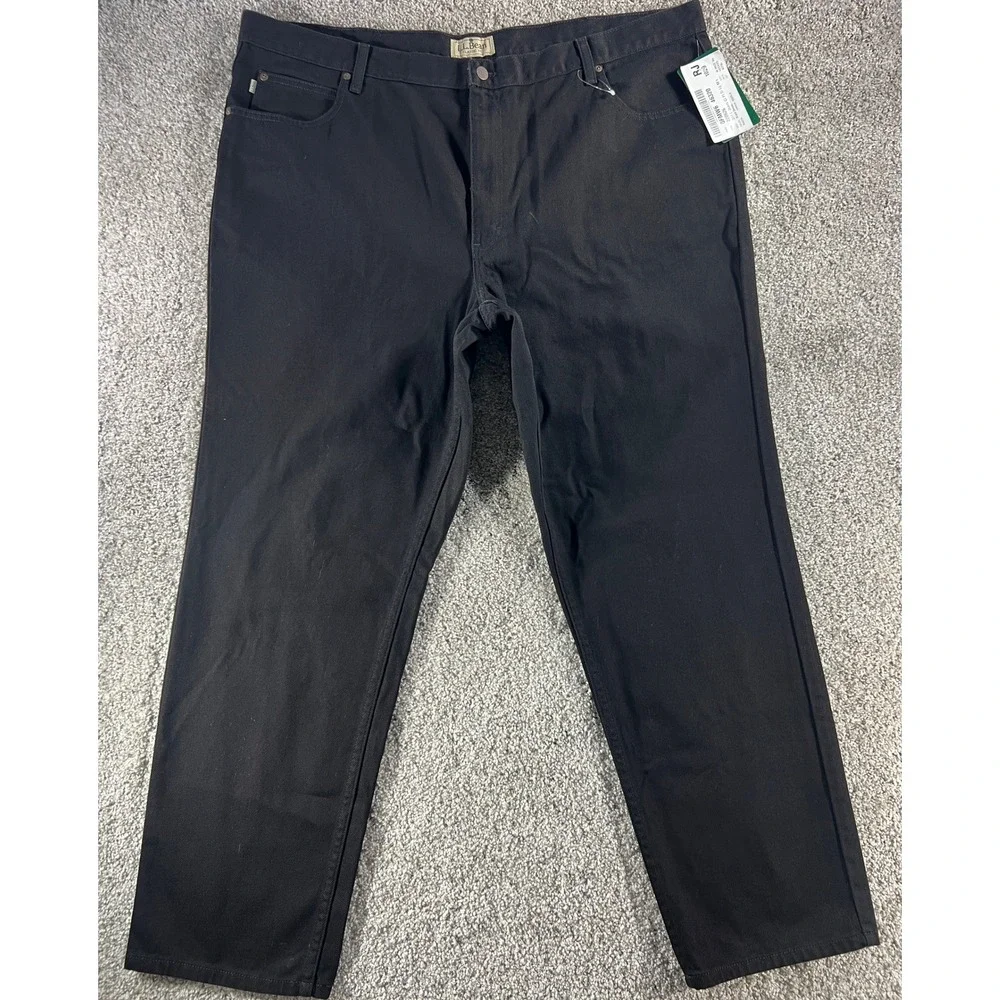 NWT LL Bean Mens Classic Fit Black Denim Jeans 46x32 100% Cotton